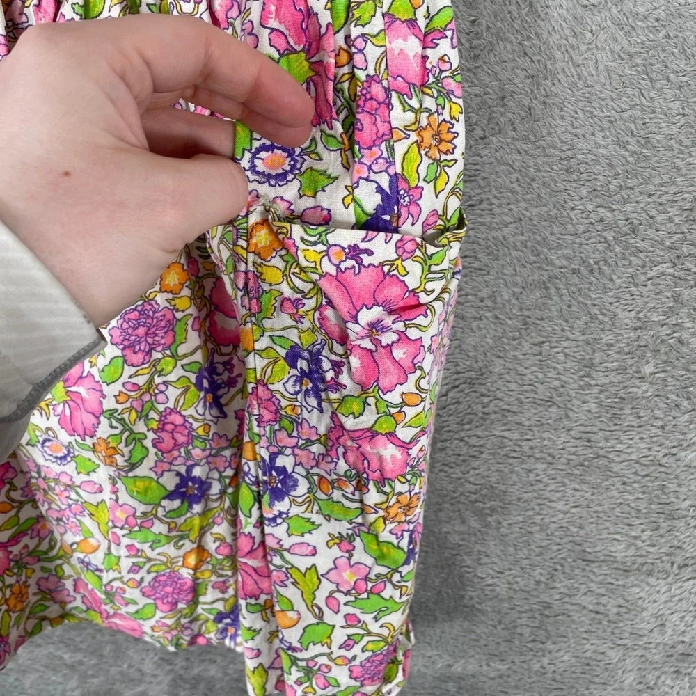 Vintage SWAT Kids Floral Dress Girls 4 Pink 90s Cotton Sleeveless Made in USA‎